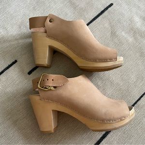 Bryr Clogs Suzie Spanish Toe High Heel in Blush